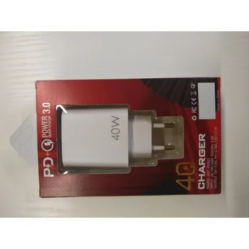 JM PKG047 PD síťová rychlonabíječka USB QC 3.0 s výstupy USB-C a USB-A 40W bílá