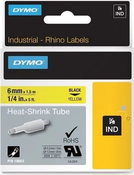 Dymo Rhino S0718270 smršťovací bužírka žlutá/černá 6 mm x 1,5 m