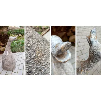 Gehlmann Socha Husa MAGNESIA, vel. XL, šedo-stříbrná|zlatá, 30x29x65cm (DOPRODEJ)|Ego Dekor