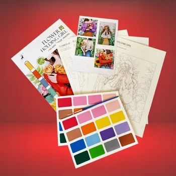 kreativní sada Akvarelová malba Dívka s květinami - Malířství pro děti i dospělé