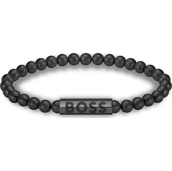 Náramek Hugo Boss Černý náramek s korálky Sphere 1580659 17,5 cm + 2 měsíce na vrácení zboží