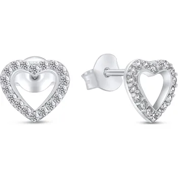 Módní doplněk Brilio Silver Okouzlující stříbrné náušnice Srdíčka se zirkony EA355W + 2 měsíce na vrácení zboží