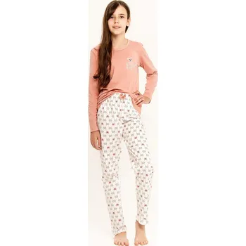 Dívčí pyžamo Taro pyžamo dívčí 3285 Polly - meruňková, 146 (Dívčí pyžamo Taro)