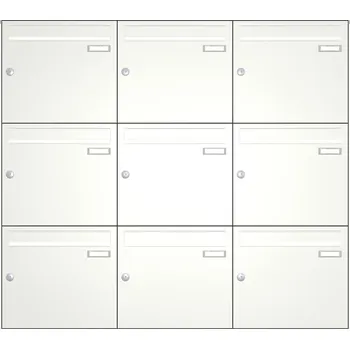 Poštovní schránka Sestava 9 luxusních schránek Max Knobloch AP244 Barva: Bílá