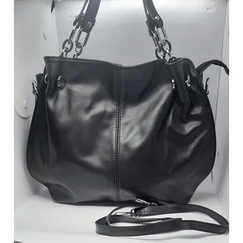 Kabelka Vere Pelle kožená kabelka Vera Pele Zuzka černá Barva: Černá