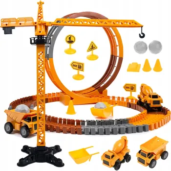 ostatní stavebnice Mega Závodní Dráha Interaktivní Stavebnice Autíčka 80 Dílů XC295D