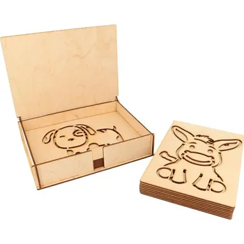 kreativní sada Sada šablon na malování v dřevěné krabičce - Farmářství