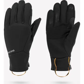 Rukavice QUECHUA Dětské dotykové strečové rukavice Hike 500 12 LET ČERNÁ