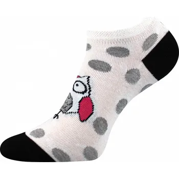 Dámské ponožky Ponožky krátké Piki smetanové, Sova (Ponožky se sovou, dárky sovy)