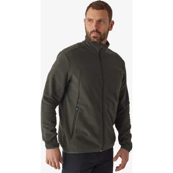 Pánská mikina SOLOGNAC Pánská fleecová mikina 100 L KAŠTANOVÁ|ZELENÁ