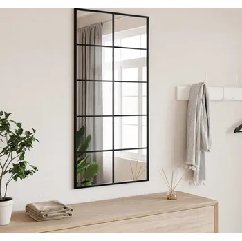 Zrcadlo vidaXL Nástěnné zrcadlo černé 50 x 100 cm obdélník železo [358649]