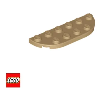 Stavebnice LEGO LEGO® Dílky LEGO Podložka zaoblená 2x6 / 18980 Barva: Tmavě-Béžová 18980