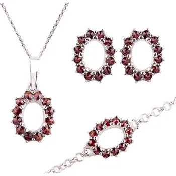 Souprava šperků granát souprava Set 226 (Set 226) povrchová úprava: zlacené