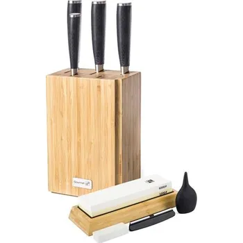 Kuchyňský nůž G21 Sada nožů Damascus Premium v bambusovém bloku, 4 ks+brusný kámen G21-DMSP-BX4BK