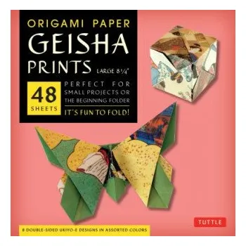 Origami Paper - Geisha Prints - Large 8 1/4" - 48 Sheets: Tuttle Origami Paper: High-Quality Origami Sheets Printed with 8 Different Designs: Instructions for 6 Projects Included – Tuttle Publishing (EN)