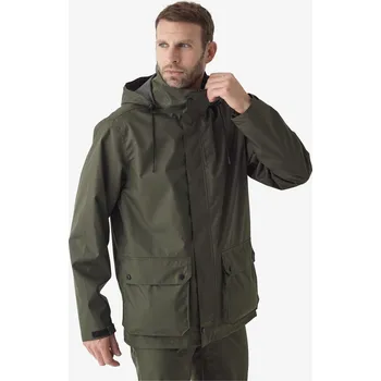 Ochranné vybavení na lov a střelbu SOLOGNAC Nepromokavá bunda 500 M KAŠTANOVÁ|ZELENÁ