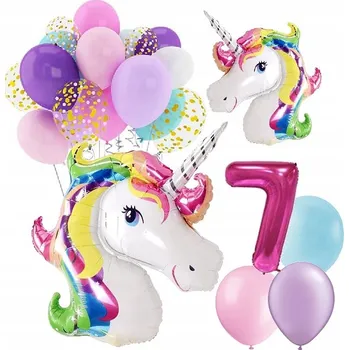 Balónek BALÓNKY sada narozeniny 7 LET JEDNOROŽEC UNICORN