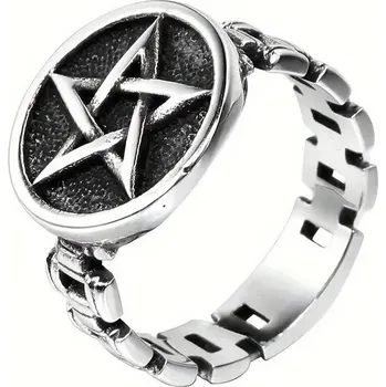 Prsten Prsten Supernatural - pentagram - ocelový (10) (Prstýnek Supernatural - pentagram (ocel))