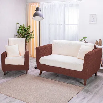 Přehoz na lůžko decoDoma Přehozy SHERPA krémové sedací souprava