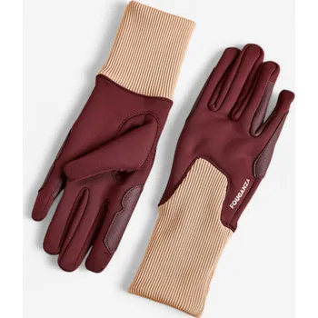 FOUGANZA Dětské zimní hřejivé jezdecké rukavice 140 Warm 4 ROKY BÉŽOVÁ|FIALOVÁ