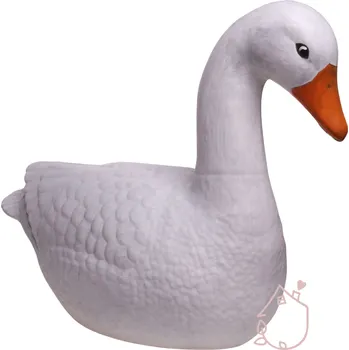 Zahradní dekorace Husa keramická Dorothea | bílá ručně malovaná