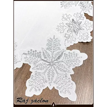 Stolování Vyšívaný ubrus 60x120 cm vločka