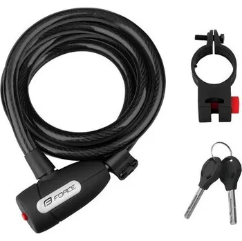Zámek na kolo Force zámek LUX spirálový s držákem 180 cm/12 mm (černá)