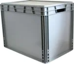 Euro přepravka s víkem 600*400*450 mm, šedá