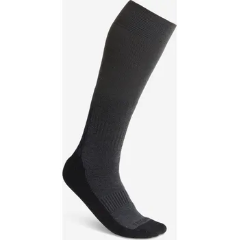 Pánské ponožky FOUGANZA Zimní jezdecké podkolenky 500 WARM 35/38 ČERNÁ|ŠEDÁ