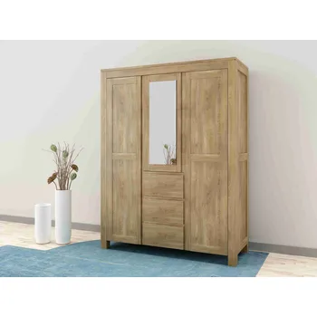 Komoda Buková skříň se šuplíky LUCIANA W3-3 Barevné provedení: Eben, Horní deska: Varianta A