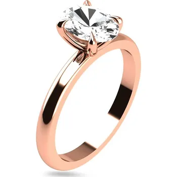 Prsten Obruč z růžového zlata solitaire pro 1ct diamant Alexia, 14K CSTM6R-100 + dárkové balení LUXUS zdarma