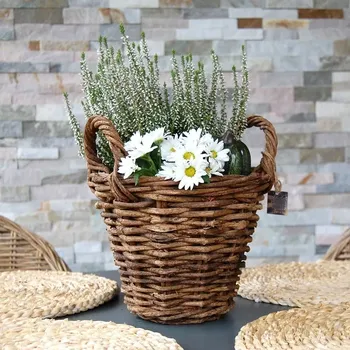 Nákupní košík RATANOVÝ KOŠÍK HNĚDÝ CLASIC, 25x20 cm (Van der Leeden®)