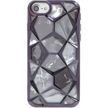 Kryt Twinky pro Apple iPhone 7 / 8 / SE (2020) / SE (2022) - 3D drahokamy - průhledný / černý