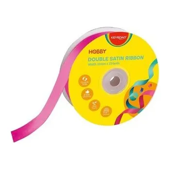 Wstążka podwójna satynowa różowa 25mmx22,86m