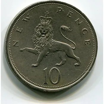 VELKÁ BRITÁNIE. 10 pence 1969.
