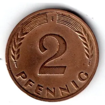 NĚMECKO. 2 Pfennig 1967/F.
