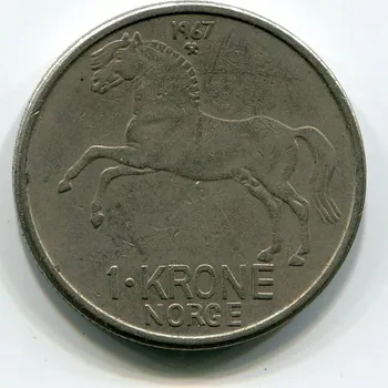 NORSKO. 1 krone 1967. KM-409