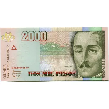 KOLUMBIE. 2.000 pesos 2014. Pi.-457aa.