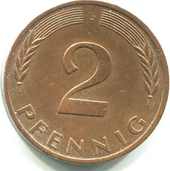NĚMECKO. 2 Pfennig 1977/G