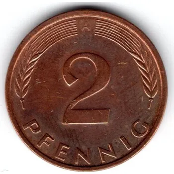 NĚMECKO. 2 Pfennig 1996/A.