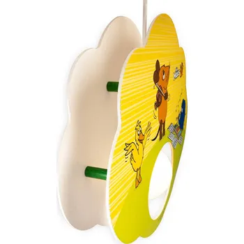 Elobra Závěsné svítidlo Mouse, žlutá barva, dřevo, E27, 1 světlo žlutá, světle zelená, oranžová, modrá 1 x 40 W - Doprava zdarma