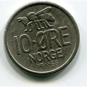 NORSKO. 10 öre 1966.