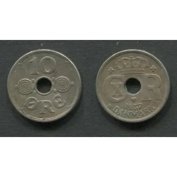 DÁNSKO. 10 öre 1937. KM-822.2