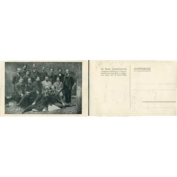 Naši antimilitaristi po propuštění z vyšetřovací vazby 1909.