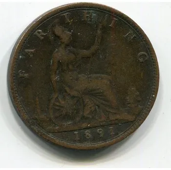 Velká Británie. 1 farthing 1891.