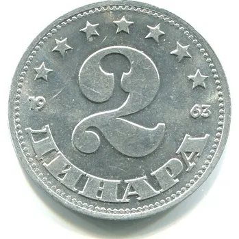 JUGOSLÁVIE. 2 dinara 1953.