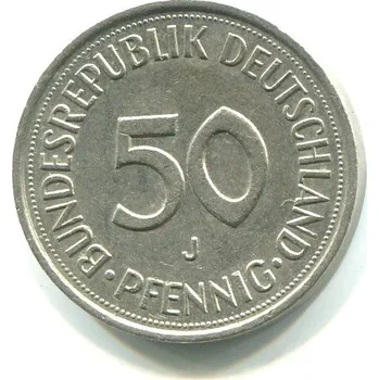 NĚMECKO. 50 Pfennig 1989/J