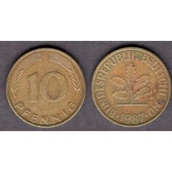 NĚMECKO. 10 pfennig 1987/G.