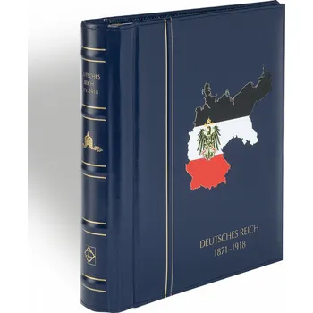 Obal pro sběratelský předmět Leuchtturm Album PERFECT DP CLASSIC, s kazetou, s potiskem - Německé císařství 1918-1933, modrá