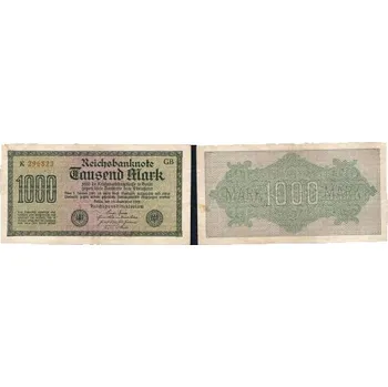 NĚMECKO. 1.000 Mark. Ro. 75i. 15. 9.1922. Firma GB, série K. VZ: meandry.